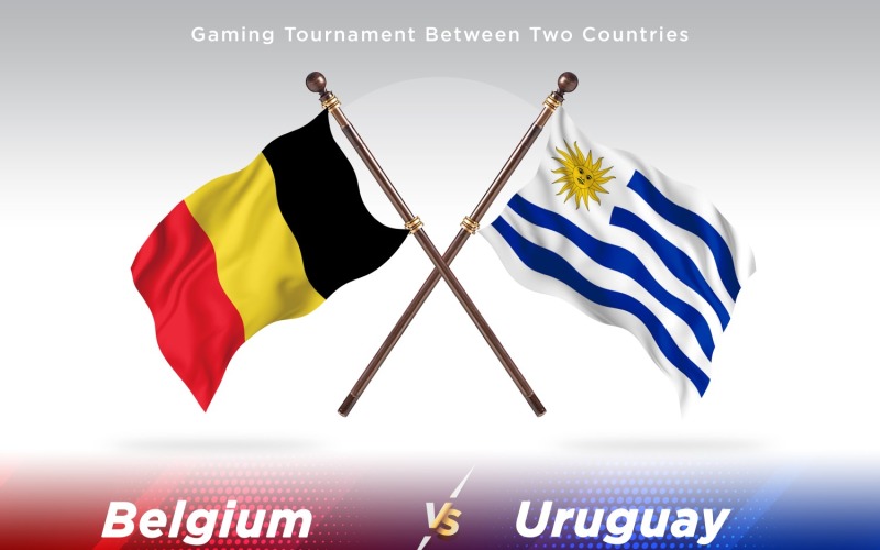Belgique contre Uruguay deux drapeaux