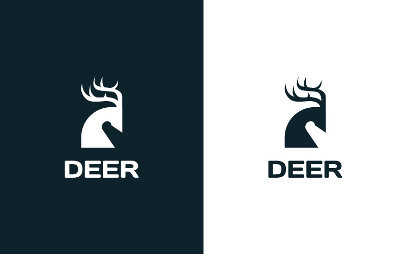 Cerf Logo Icon Design Concept Vecteur
