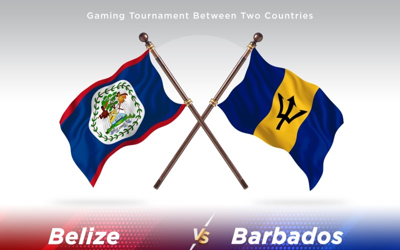 Belize kontra Barbados två flaggor