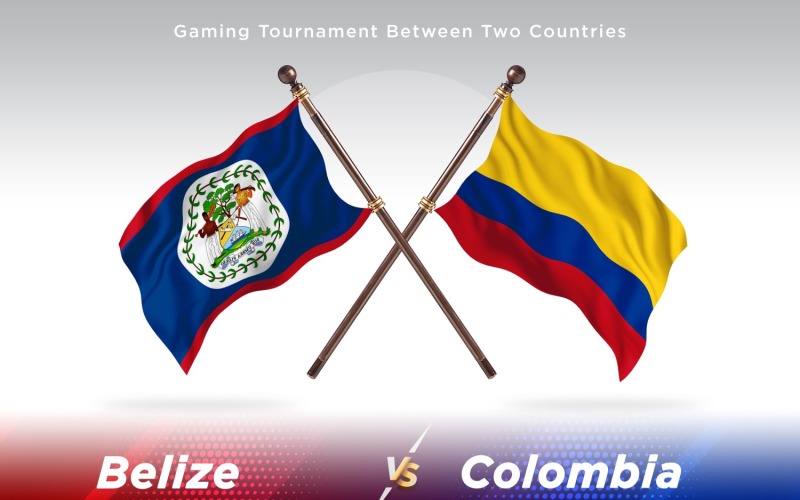 Belize kontra Colombia Två flaggor