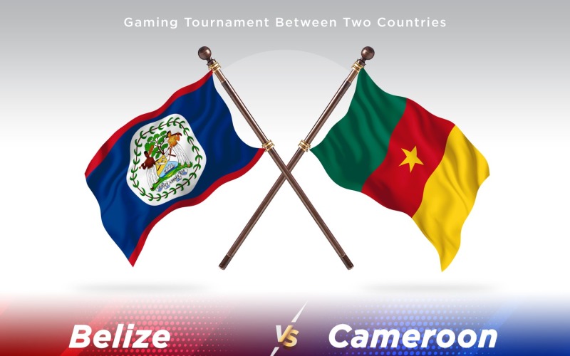 Belize kontra Kamerun Två flaggor