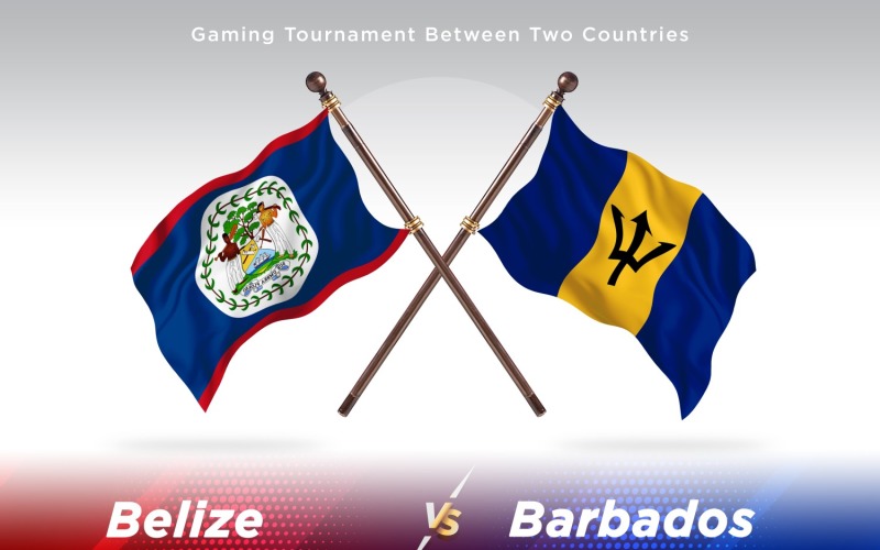 Belize versus Barbados Two Flags