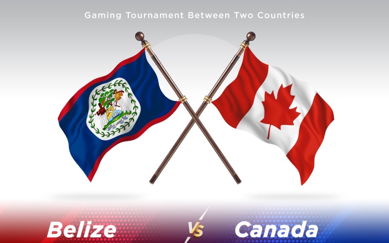 Belize versus Canada Two Flags