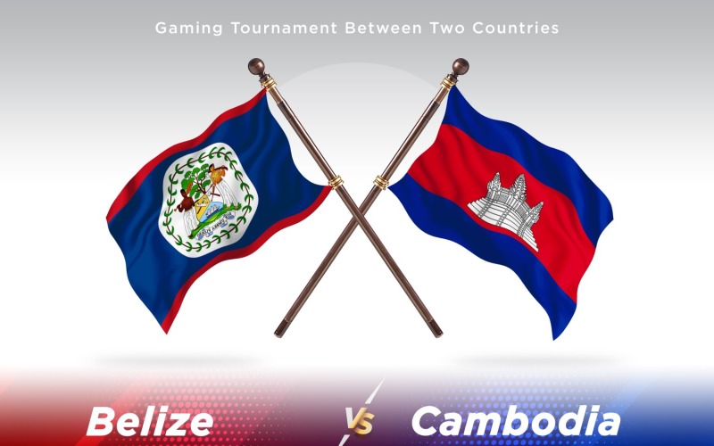 Duas bandeiras de Belize versus Camboja