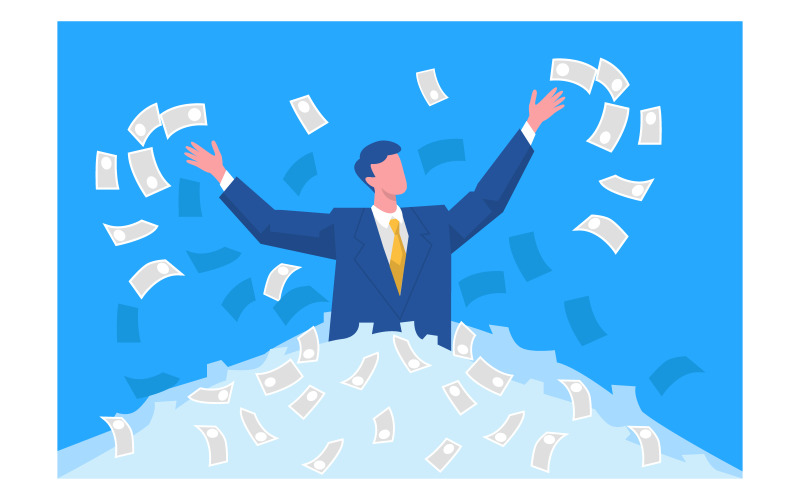 Líderes corruptos que disfrutan del concepto de ilustración de dinero negro