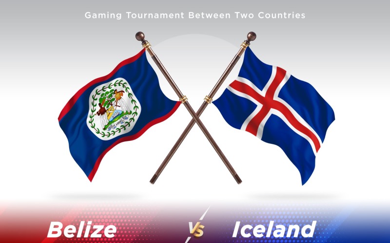 Белиз против Исландии - два флага