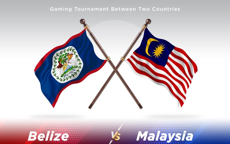 Belize contre Malaisie deux drapeaux