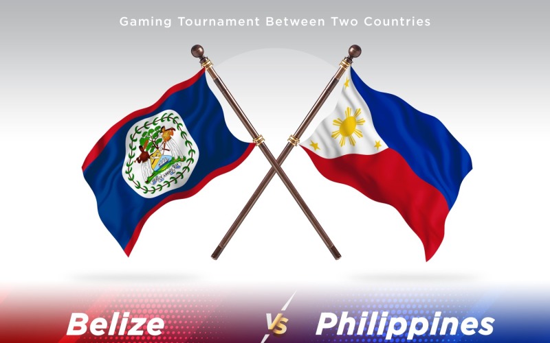 Belize kontra Filippinerna två flaggor