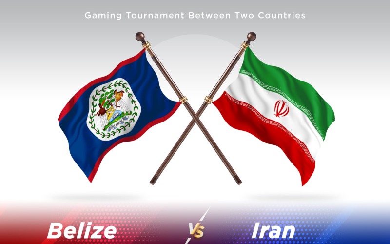 Belize kontra Iran två flaggor