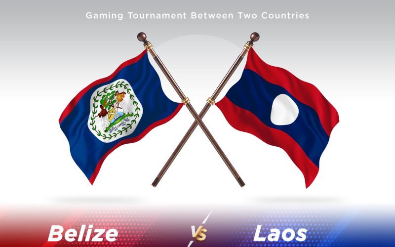 Belize kontra Laos två flaggor
