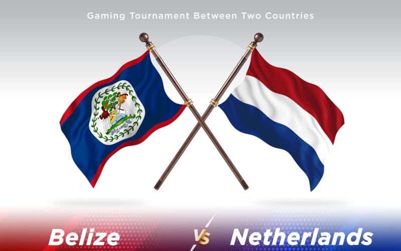 Belize kontra Nederländerna Två flaggor