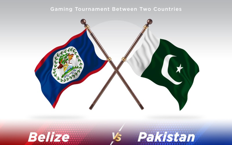 Belize kontra Pakistan två flaggor