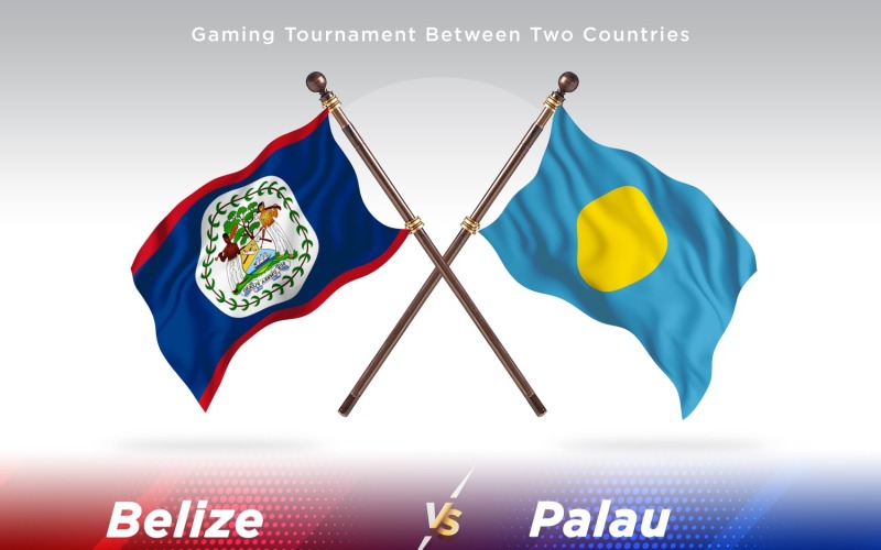 Belize kontra Palau två flaggor