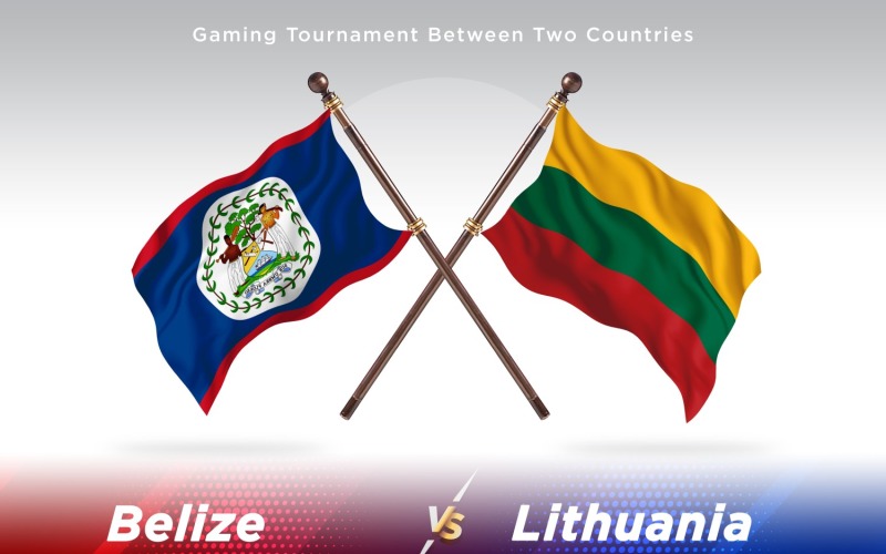 Belize versus Lithuania Two Flags