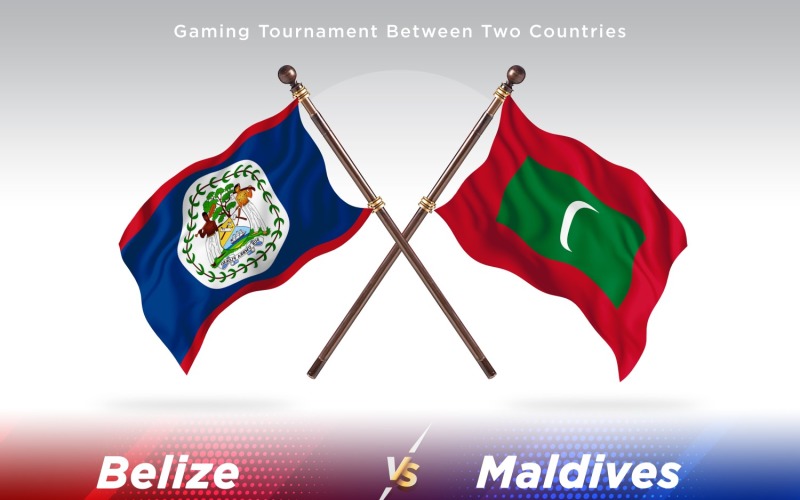 Belize versus Malediven Two Flags