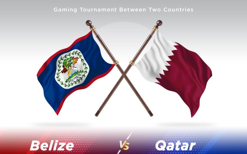 Belize versus Qatar Two Flags