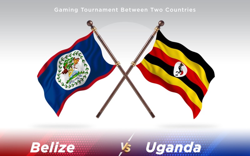 Belize gegen Uganda zwei Flaggen