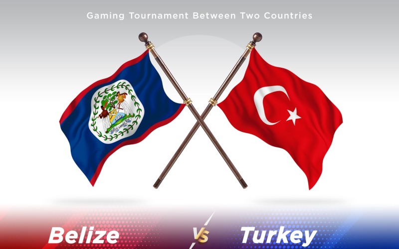 Belize kontra kalkon Två flaggor