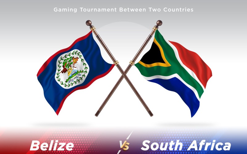 Belize kontra Sydafrika två flaggor