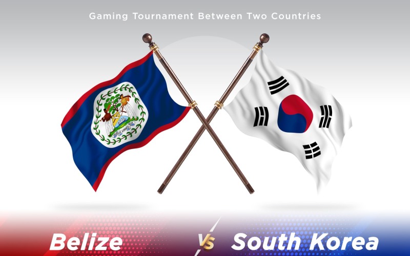 Belize kontra Sydkorea Två flaggor