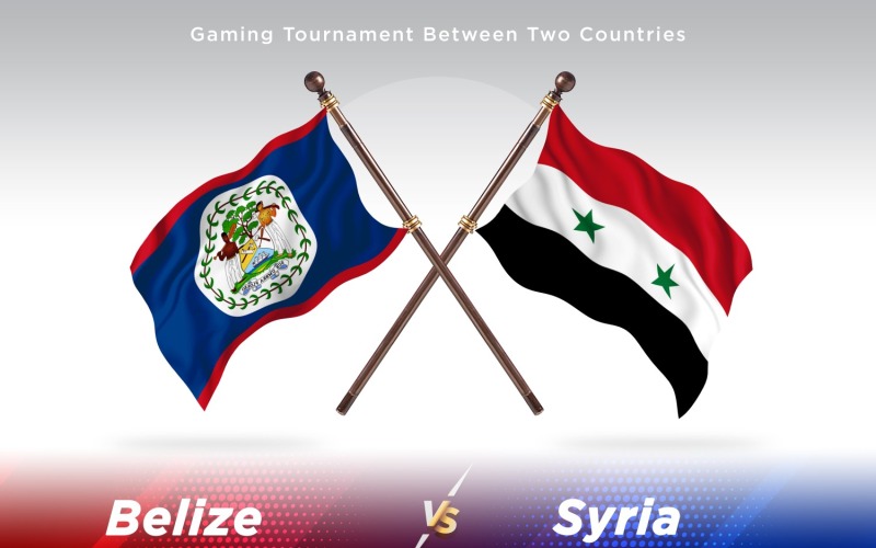 Belize kontra Syrien två flaggor