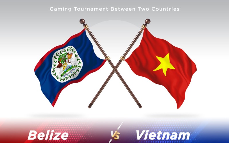 Belize kontra Vietnam två flaggor
