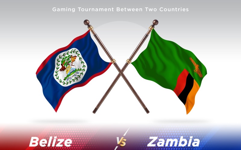 Belize kontra Zambia två flaggor