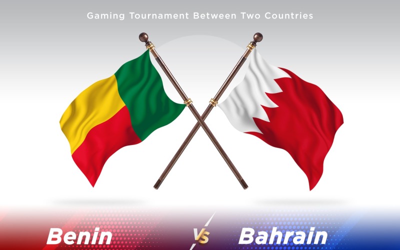 Benin gegen Bahrain Two Flags