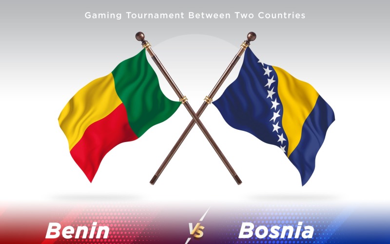 Benin gegen Bosnien und Herzegowina Two Flags