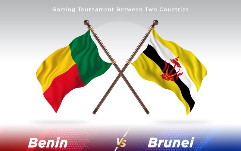Benin gegen Brunei Two Flags