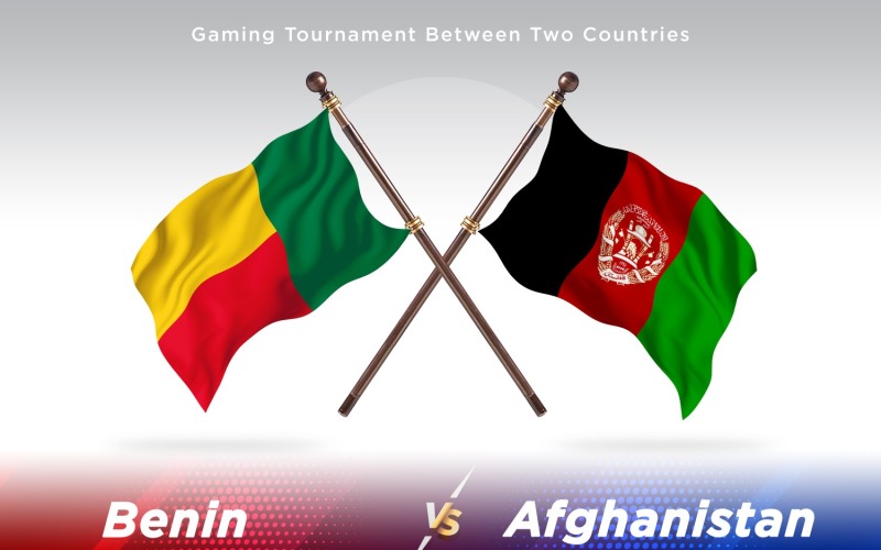 Benin kontra Afghanistan två flaggor