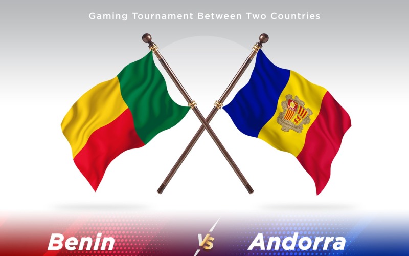 Benin kontra Andorra Två flaggor
