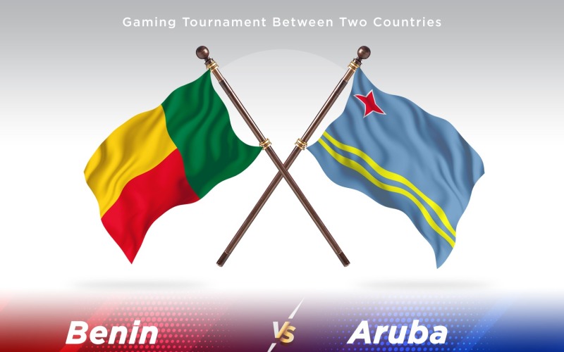 Benin kontra Aruba Två flaggor