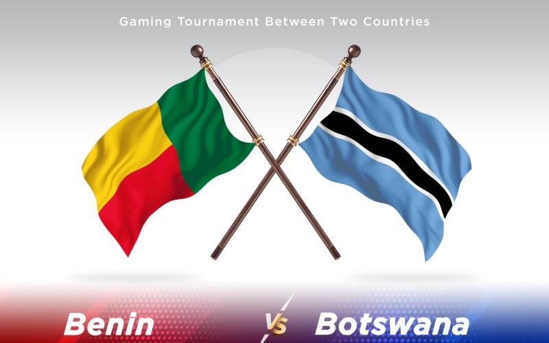 Benin kontra Botswana två flaggor