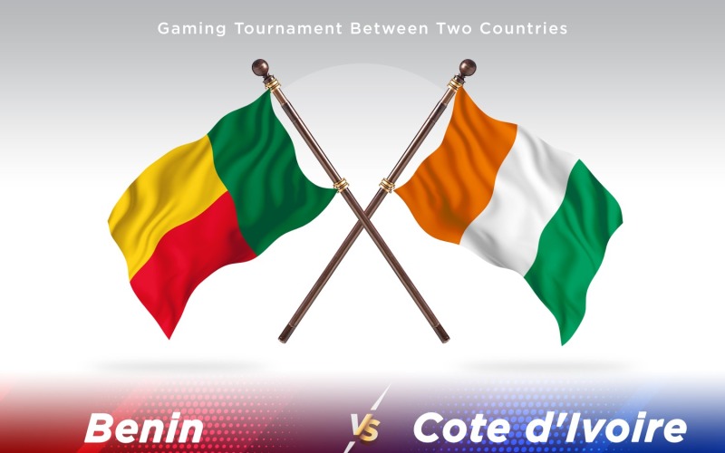 Benin kontra cote d'ivoire Två flaggor