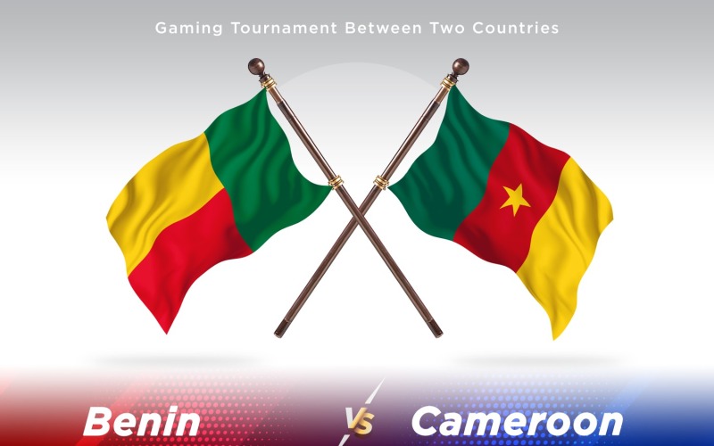 Benin kontra Kamerun två flaggor