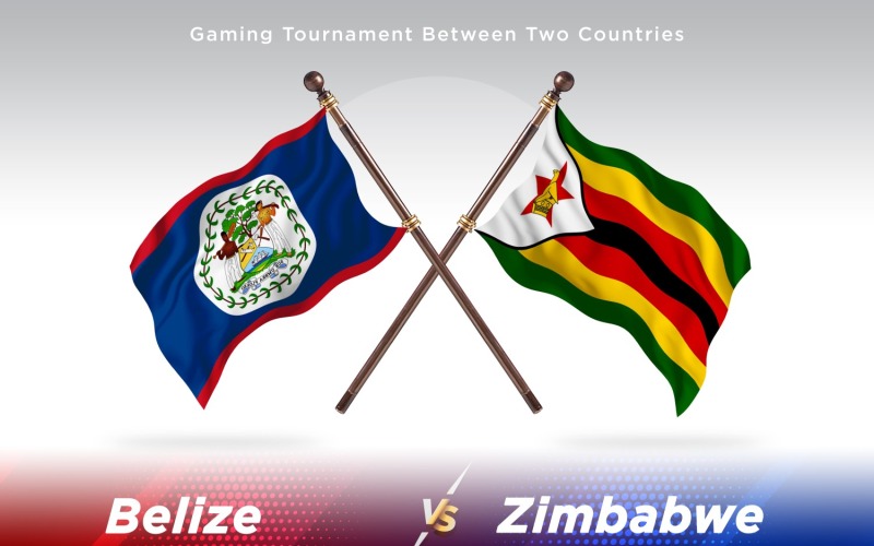 Duas bandeiras de Belize versus Zimbábue