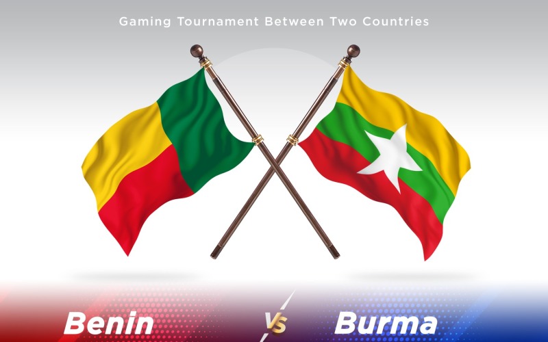 Duas bandeiras de Benin contra Birmânia