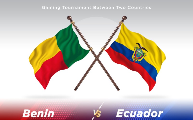 Benin kontra Ecuador två flaggor