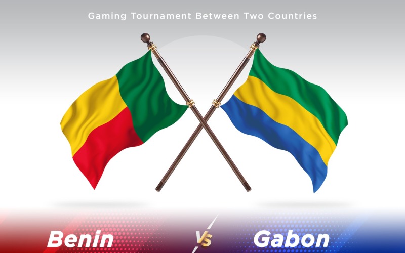 Benin kontra Gabon två flaggor