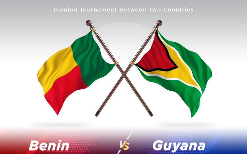 Benin kontra Guyana två flaggor