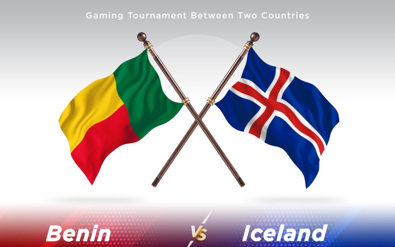Benin kontra Island två flaggor