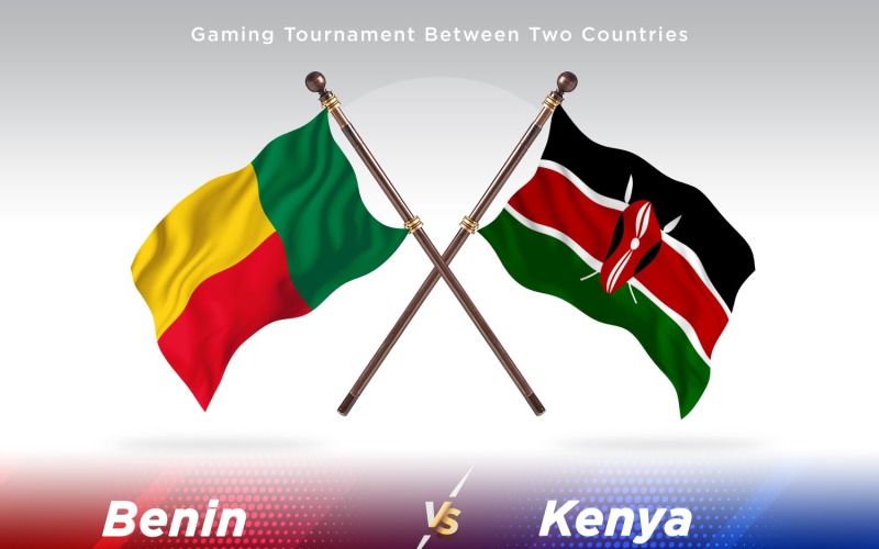 Benin kontra Kenya två flaggor