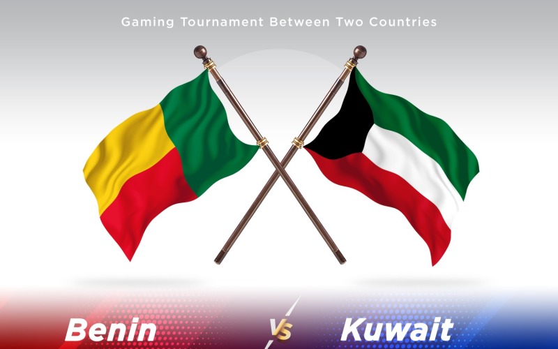 Benin kontra Kuwait två flaggor