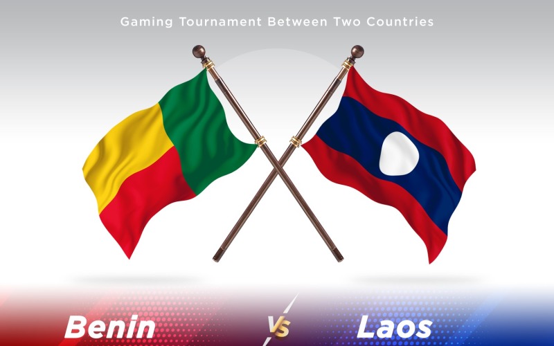Benin kontra Laos två flaggor