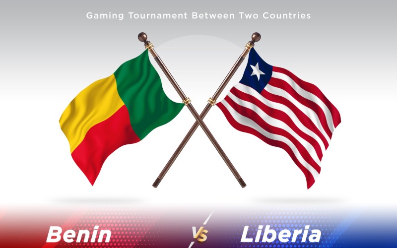 Benin kontra Liberia två flaggor