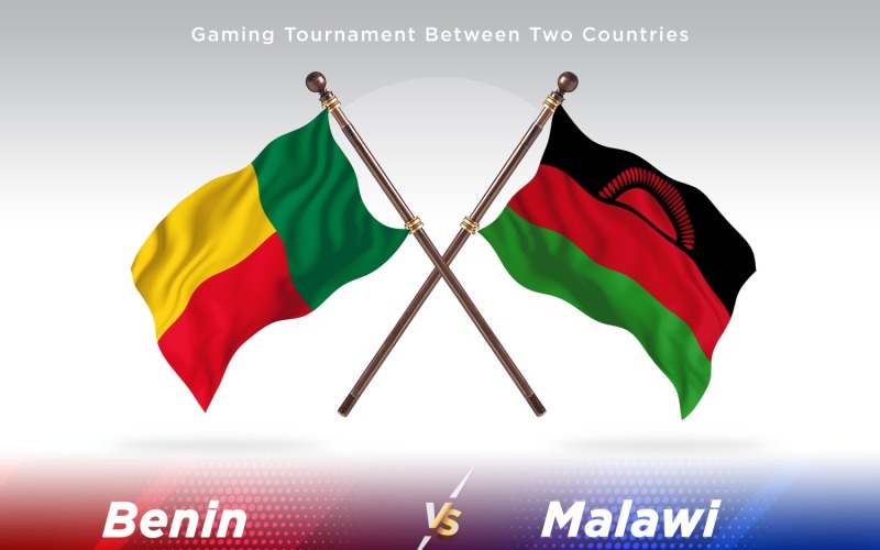 Benin kontra Malawi två flaggor