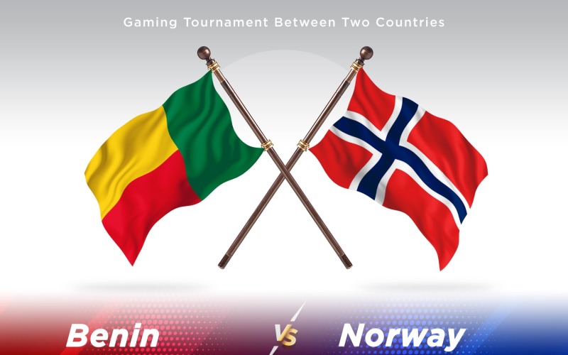 Benin kontra Norge två flaggor