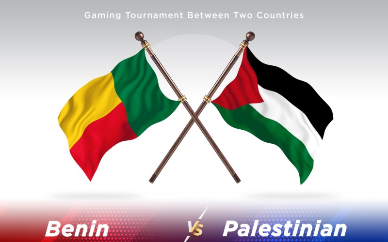 Benin kontra palestinska två flaggor