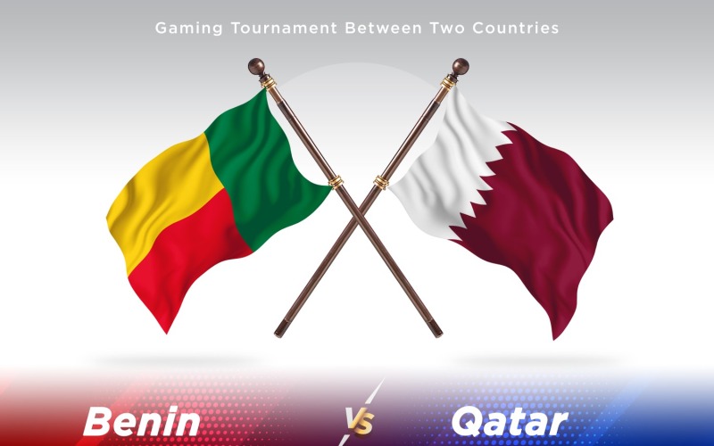 Benin kontra Qatar två flaggor